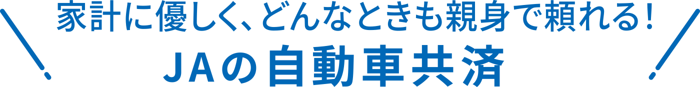 家計に優しく、どんなときも親身で頼れる!JAの自動車共済